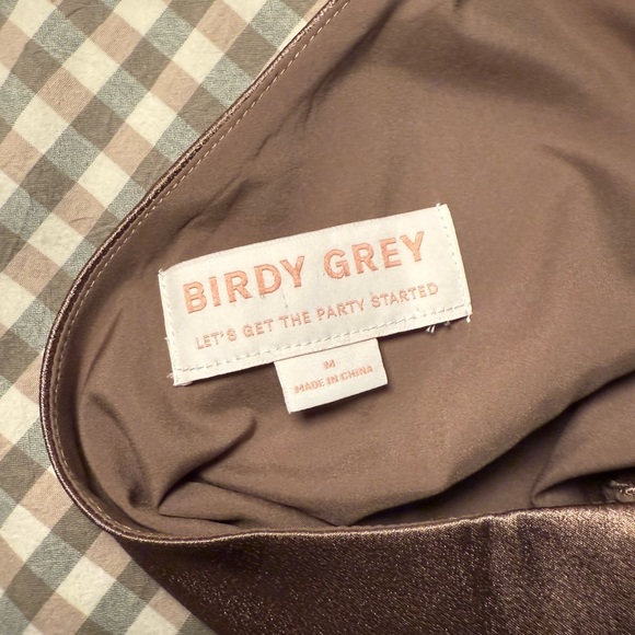 Birdy Grey Kira Dress Shiny Satin Mocha Size Medium - Picture 4 of 6